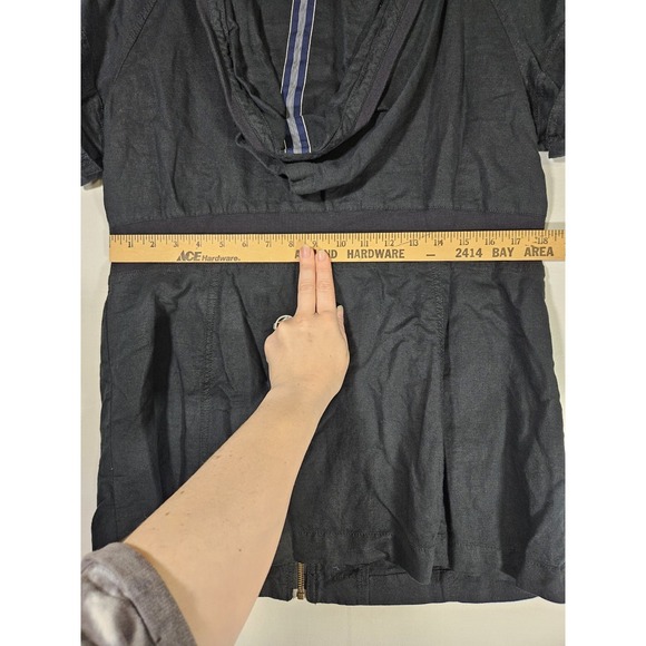 Converse Women's Black Short Sleeve Zippered Hooded Shirt Dress Skater Grunge - Picture 12 of 16